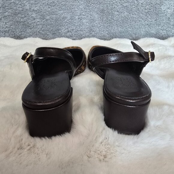 Naturalizer Jayla Leopard Print Calf Hair D'orsay Slingback Pumps Women's Size 6 - Picture 7 of 13